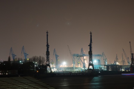 Docks at night Hamburg